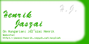 henrik jaszai business card